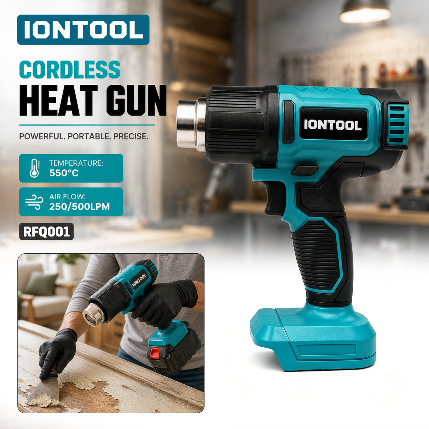 Heat Gun Small - IONTOOL Portable Cordless Hot Air Gun