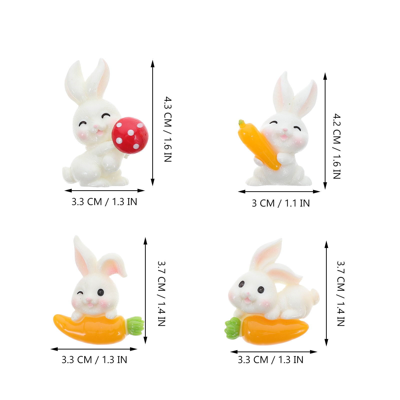 12Pcs Resin Rabbit Carrot Char - Resin Craft Supplies review and price